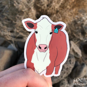 Red Hereford Cow Sticker