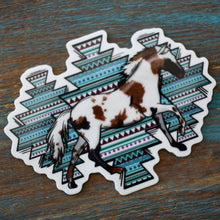 Load image into Gallery viewer, Turquoise Southwestern Paint Horse Sticker
