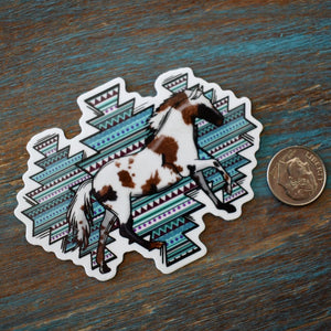 Turquoise Southwestern Paint Horse Sticker