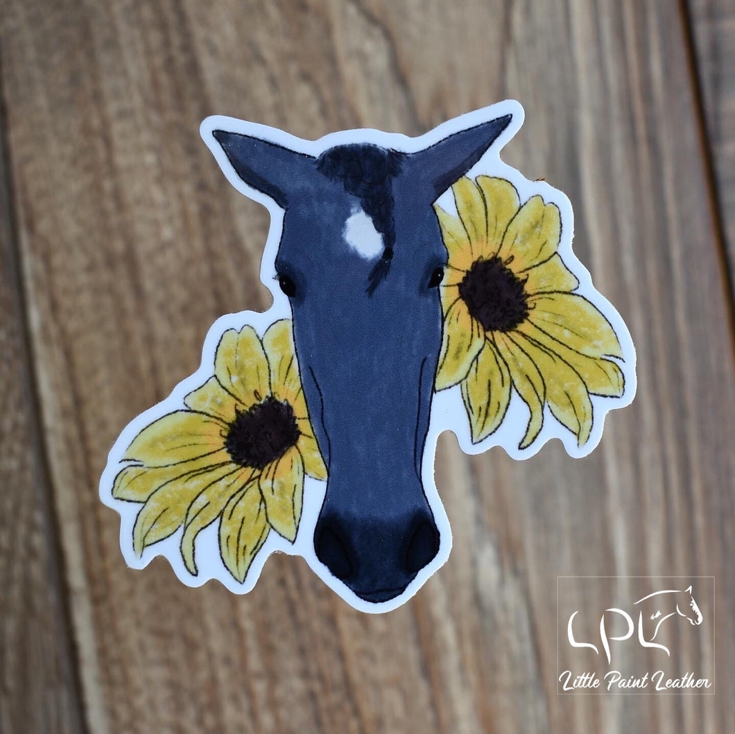 Blue Roan and Sunflower Sticker