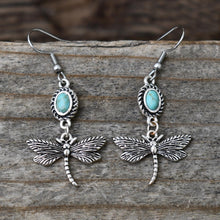 Load image into Gallery viewer, Turquoise Dragonfly Earrings
