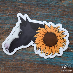 Black Paint and Sunflower Sticker