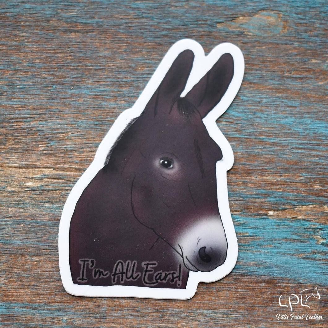 I'm All Ears Donkey Sticker