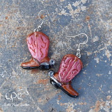 Load image into Gallery viewer, Pink Cowboy Boot Earrings
