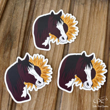 Load image into Gallery viewer, Bay Paint Horse and Sunflower Sticker
