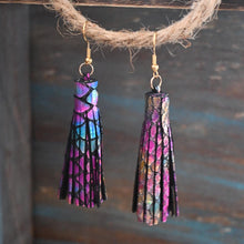 Load image into Gallery viewer, Multi Colored Leather Fringe Earrings
