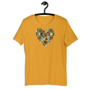 Unisex Cowhide and Sunflower Heart Tee